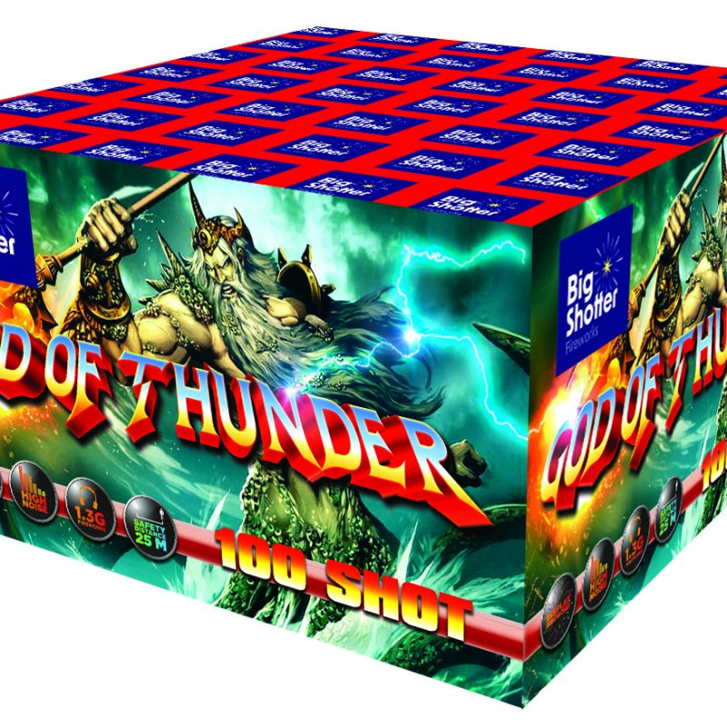 Big Shotter Fireworks God Of Thunder - 100 Shot Single Ignition Barrage