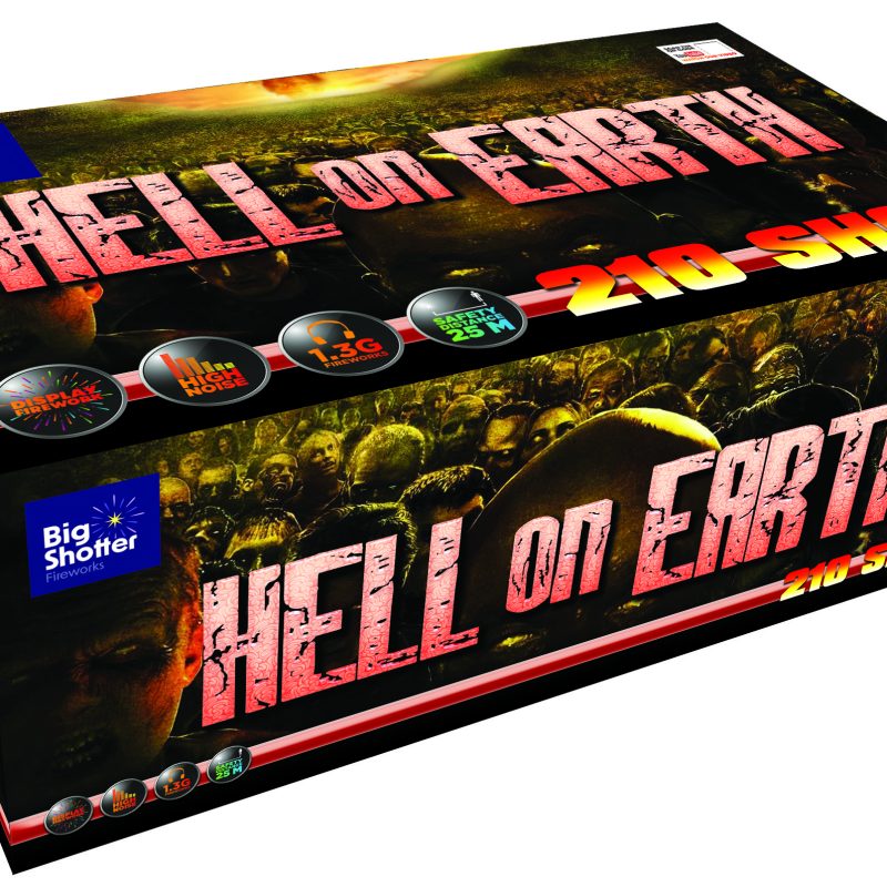 Big Shotter Fireworks Hell On Earth - 210 Shot Compound Cake