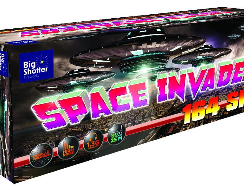 Big Shotter Fireworks Space Invaders - 164 Shot Compound Cake