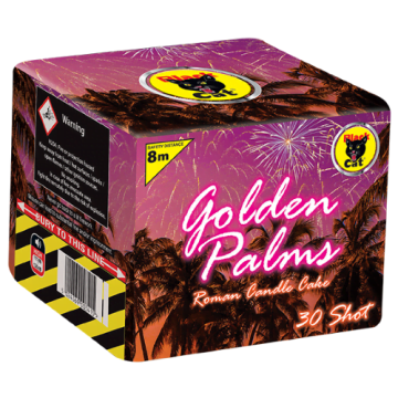 Black Cat Fireworks Golden Palms - 30 Shot Roman Candle Cake