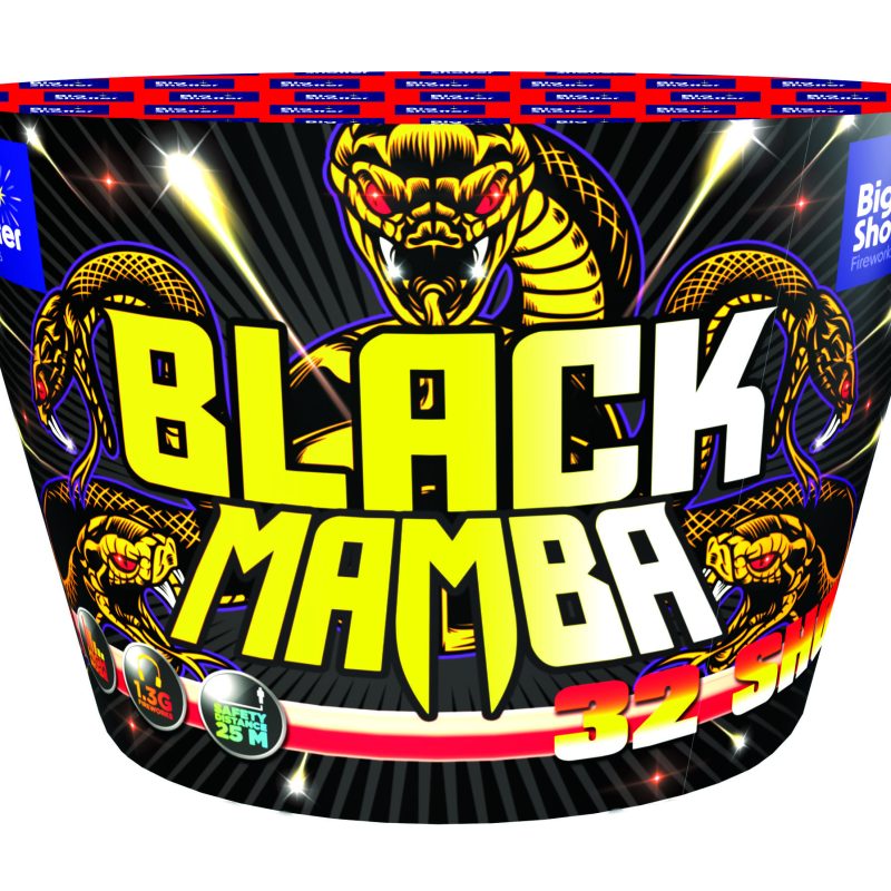 Big Shotter Fireworks Black Mamba - 32 Shot Single Ignition