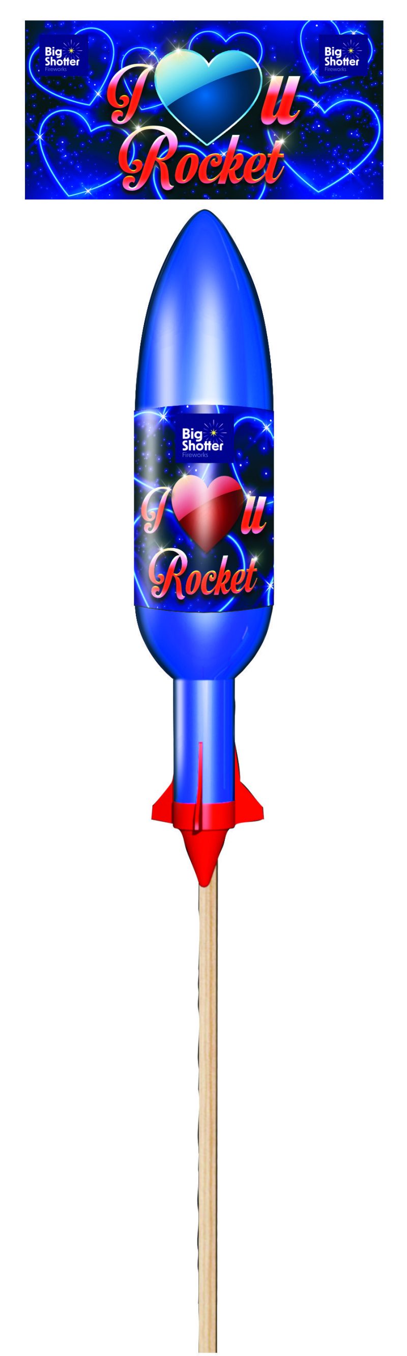 Big Shotter Fireworks I Love You – Blue Rocket - Image 2