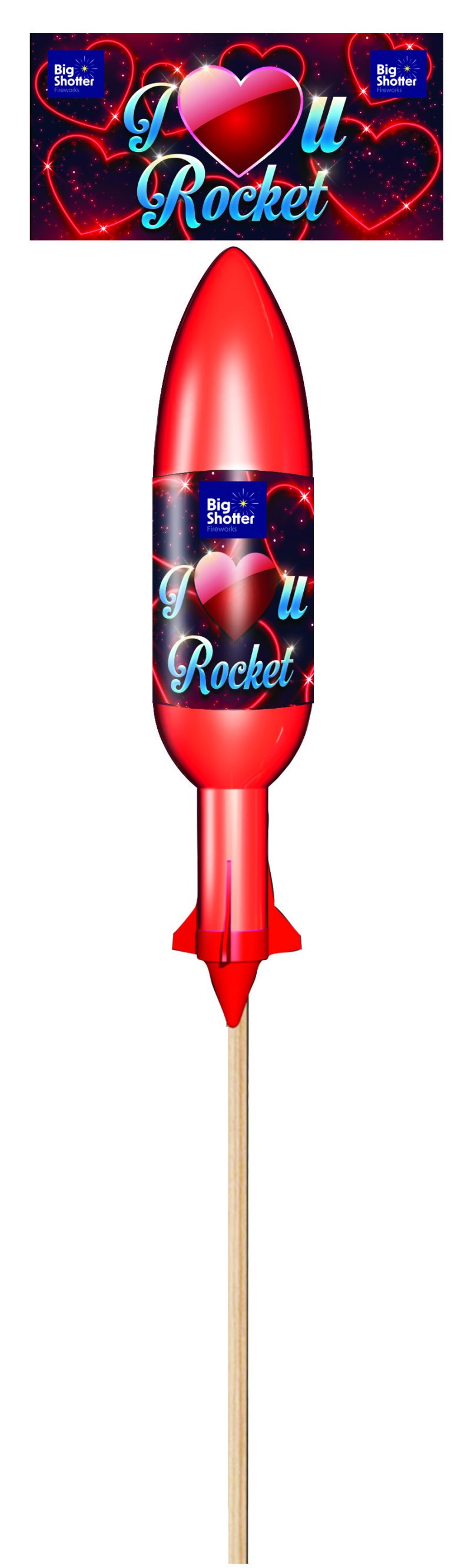 Big Shotter Fireworks I Love You - Love Is In The Air- Red Rocket - Image 2