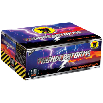 Black Cat Fireworks Thunderstorms - 90 Shot Single Ignition Barrage