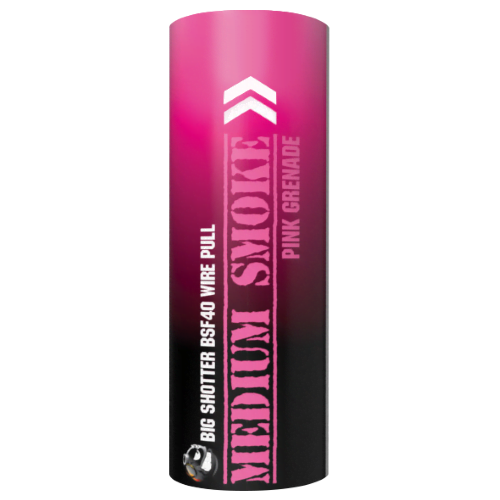Medium Smoke Bomb Pink - Big Shotter Fireworks BSF40 Ring Pull
