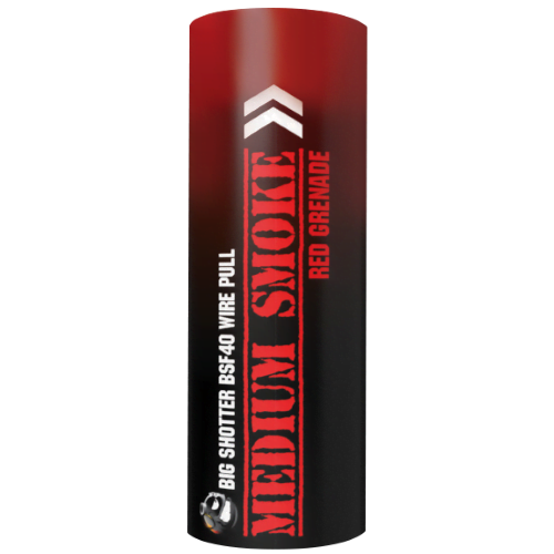 Medium Smoke Bomb Red - Big Shotter Fireworks BSF40 Ring Pull