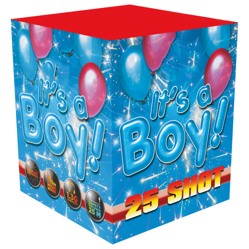Big Shotter Fireworks It's A Boy! Gender Reveal - 25 Shot Single Ignition