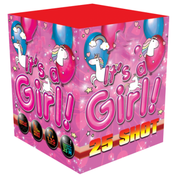 Big Shotter Fireworks It's A Girl! Gender Reveal - 25 Shot Single Ignition