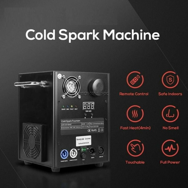 Cold Spark Indoor Firework Machine Silver Fountain - Stage, Weddings, Events and Parties (1 Week)