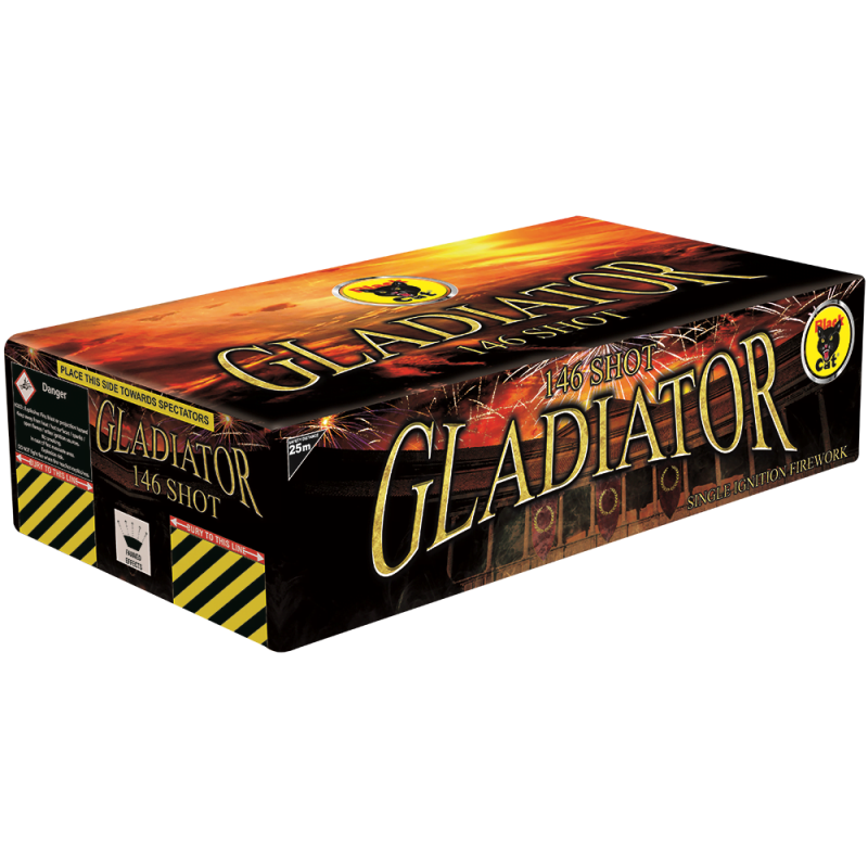 Black Cat Fireworks Gladiator - 146 Shot Single Ignition