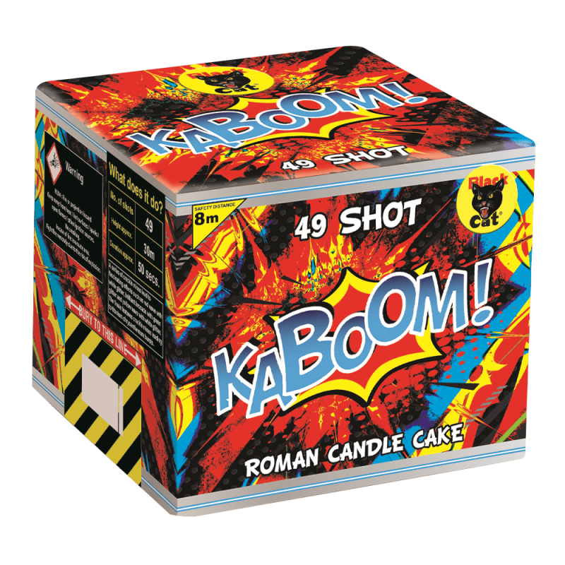 Black Cat Fireworks Kaboom - 49 Shot Roman Candle Cake