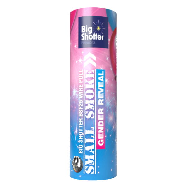Gender Reveal Pink Small Smoke Bomb - Big Shotter Fireworks BSF25 Ring Pull