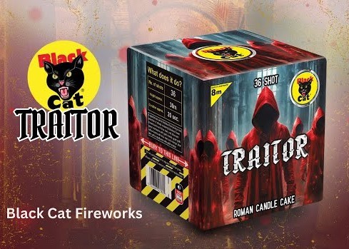 Black Cat Fireworks Traitor Roman Candle Cake