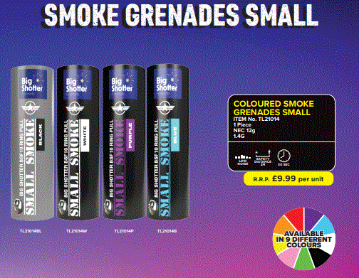 Small Smoke Bomb Mix and Match- Big Shotter Fireworks BSF25 Ring Pull (50 in Pack)